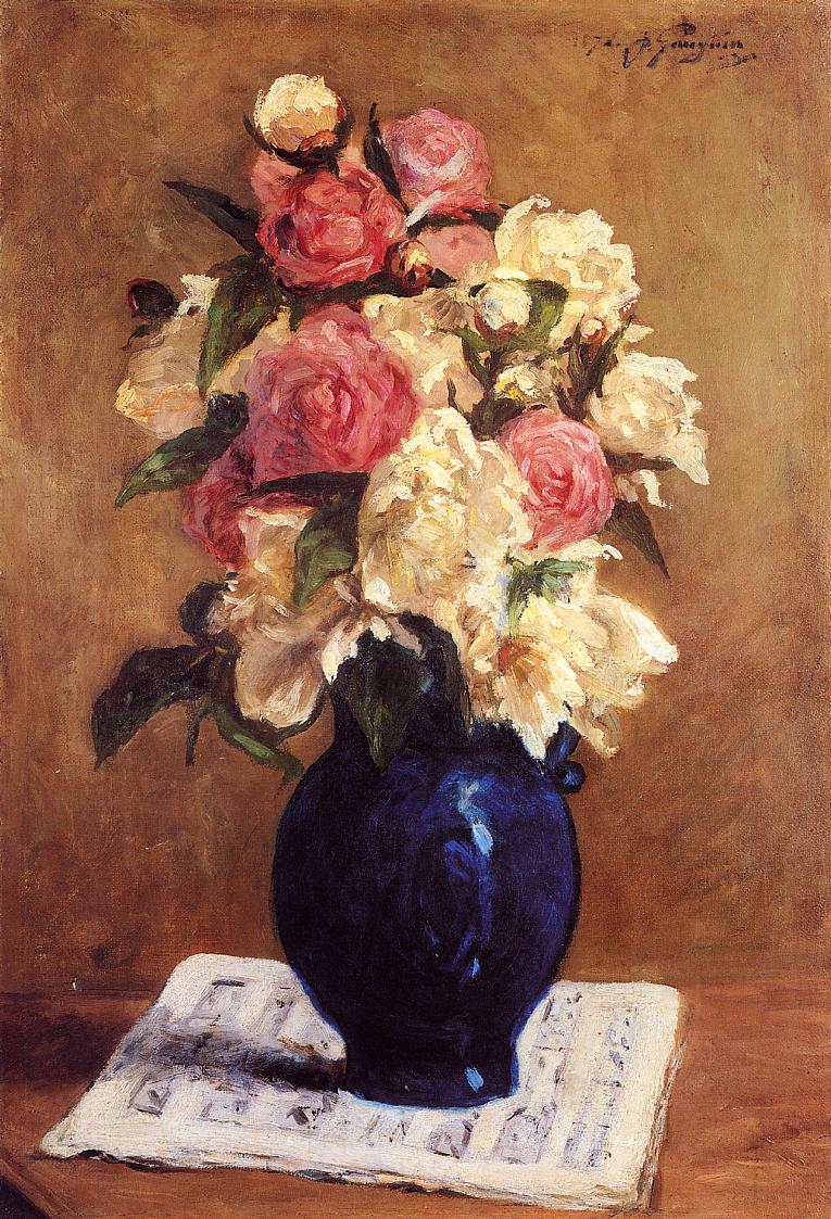 Bouquet of Peonies on a Musical Score 1876